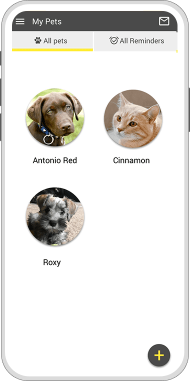 Breton Veterinary Hospital App All Pet Profiles Screen